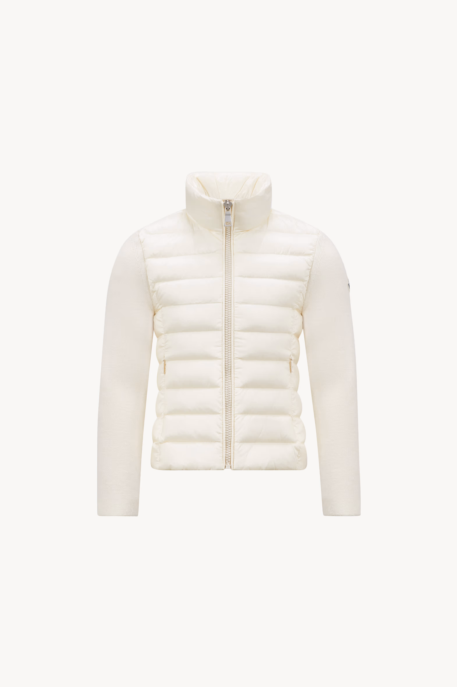 Cárdigan con cremallera acolchado de lana Niña Blanco Moncler 0